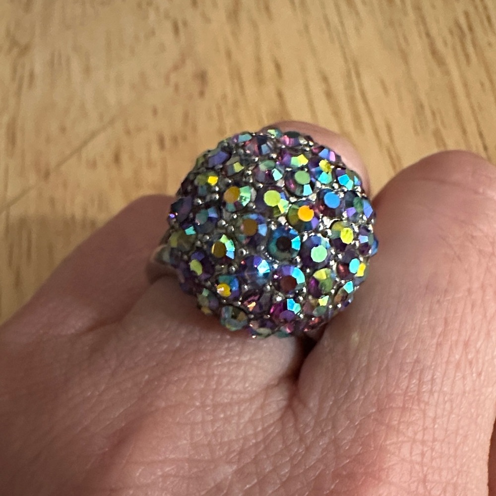 Multicolor Crystal Dome Ring - image 3